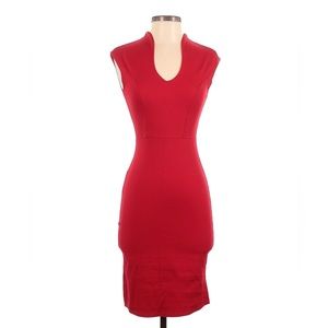 Chic red professional midlength dress